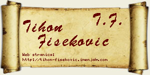 Tihon Fišeković vizit kartica